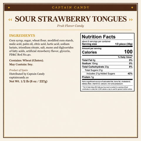 Sour Strawberry Tongues
